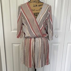 Staccato Pink and Cream V-Neck Romper